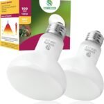 Reptile Heat Lamp Bulbs 100W Basking Light 2-Pack