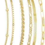 DEARMAY 14K Gold Plated Dainty Stackable Women Bracelets